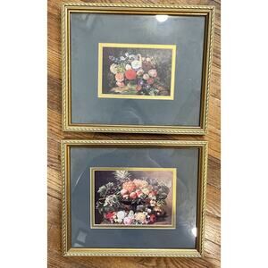 Two Vintage Framed Floral Cottage Core Gallery Wall Prints by Albert Williams